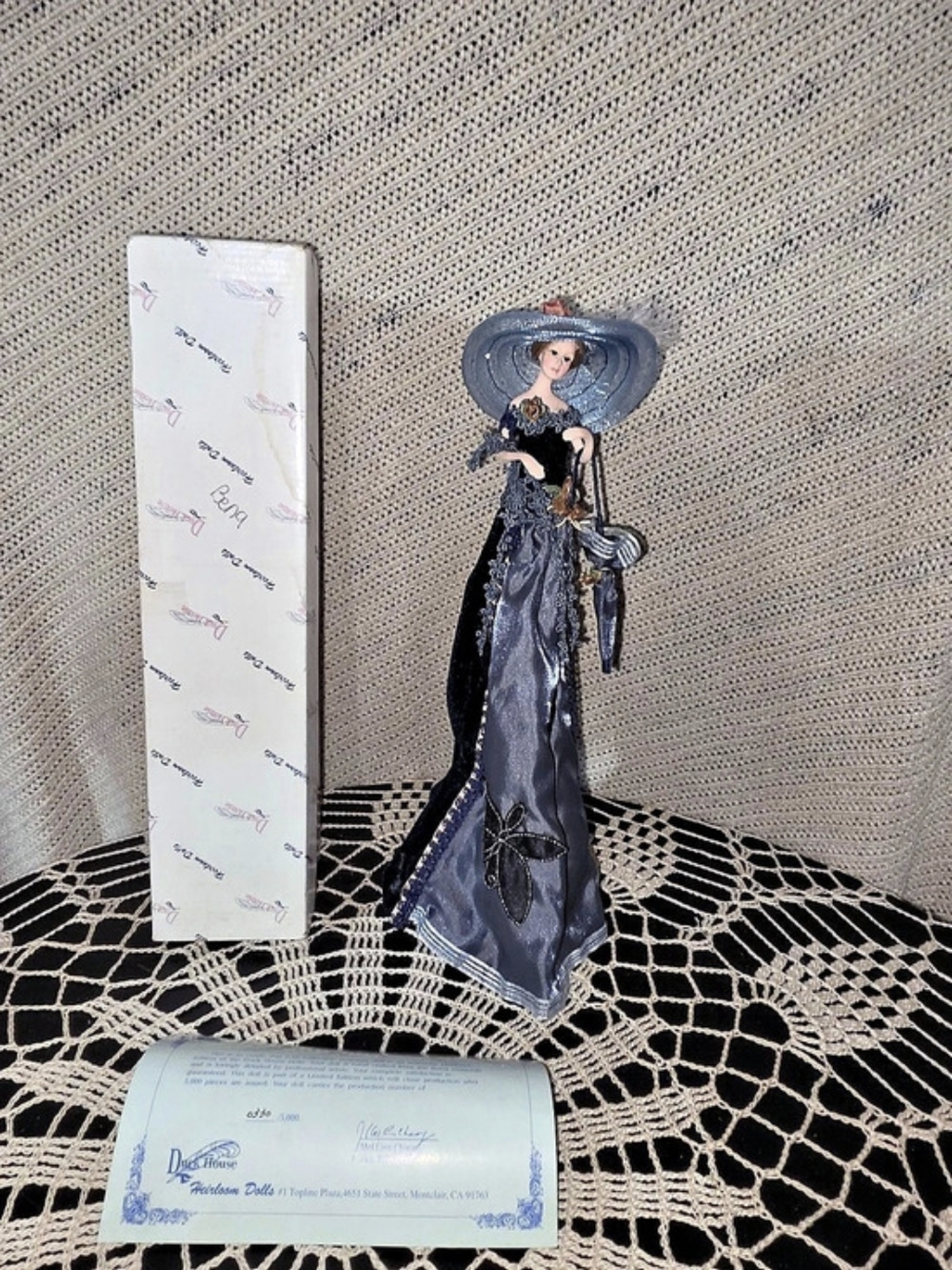 Duck House Heirloom Dolls Princess Bena Figurine Black & Silver